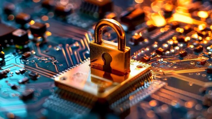 Padlock on circuit board - A padlock on top of a circuit board 50621196 Stock Video at Vecteezy