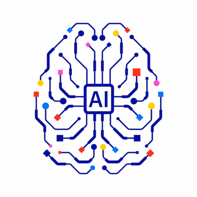 AI brain circuit board - Ai brain circuit board icon concept of artificial intelligence ...