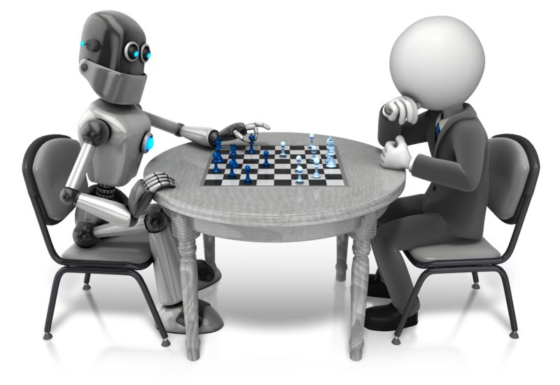 Robot playing chess - Retro Robot Playing Chess | Great PowerPoint ClipArt for ...
