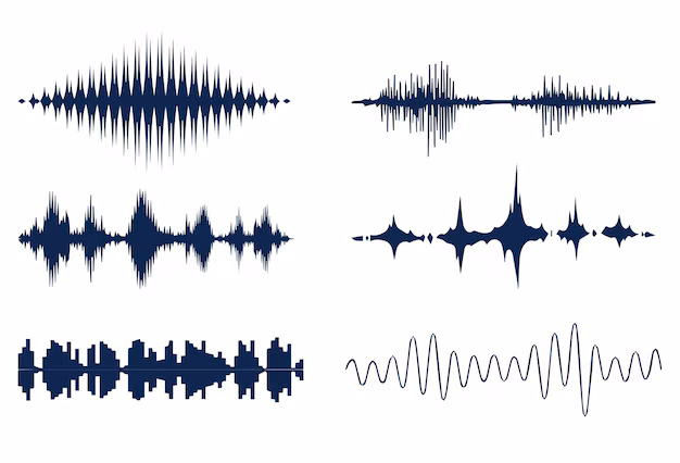 Audio waveform visualization - Diverse sound waveform representations in audio visualization ...