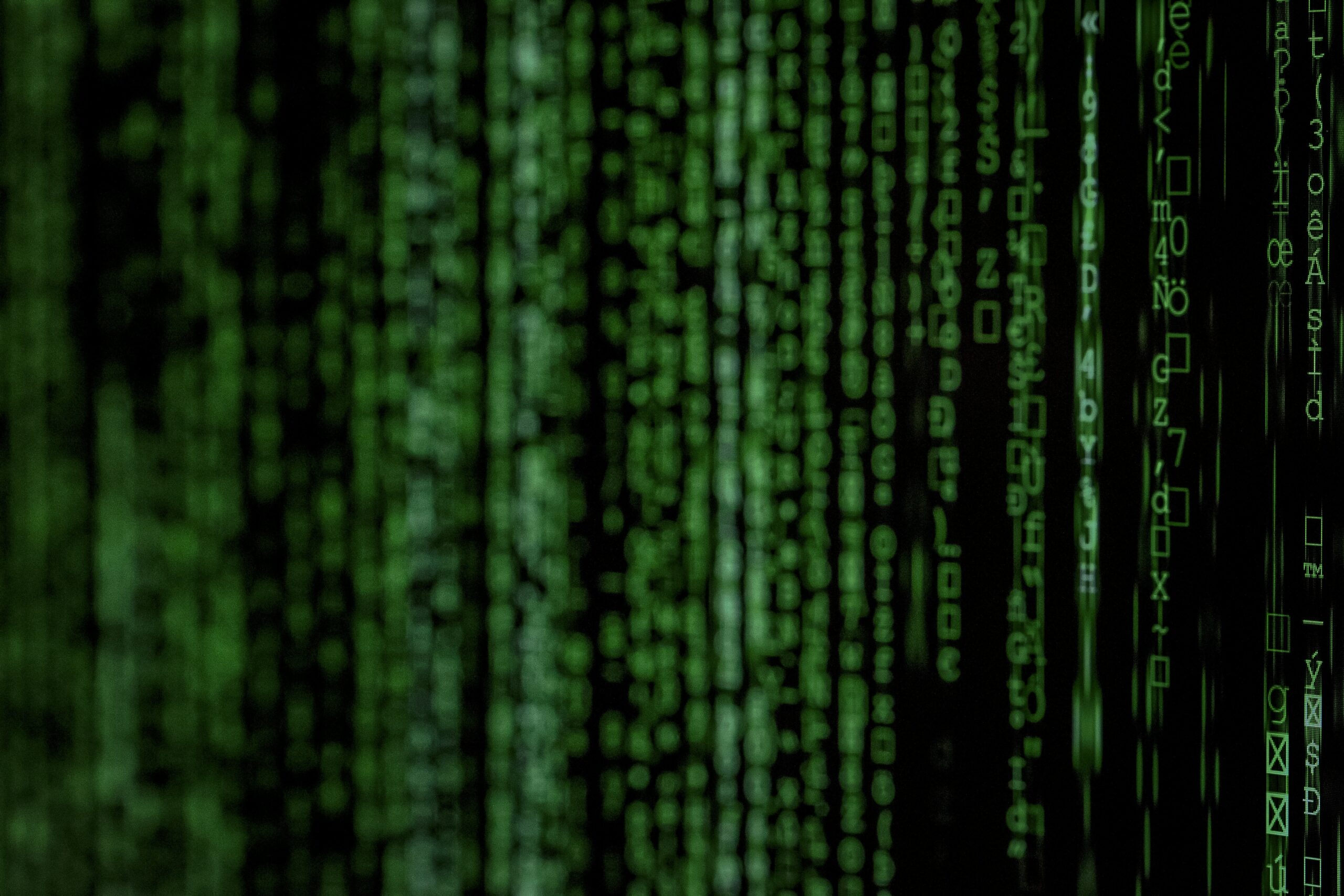 Artificial intelligence processing binary code - Made with Canon 5d Mark III and loved analog lens, Leica APO Macro Elmarit-R 2.8 / 100mm (Year: 1993)