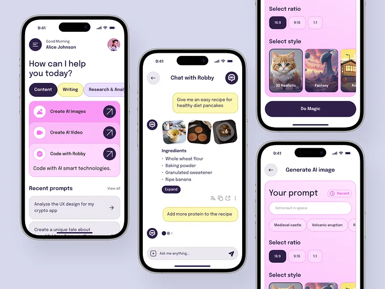 AI chatbot interface on mobile screen - AI Chatbot Mobile App by Ronas IT | UI/UX Team on Dribbble