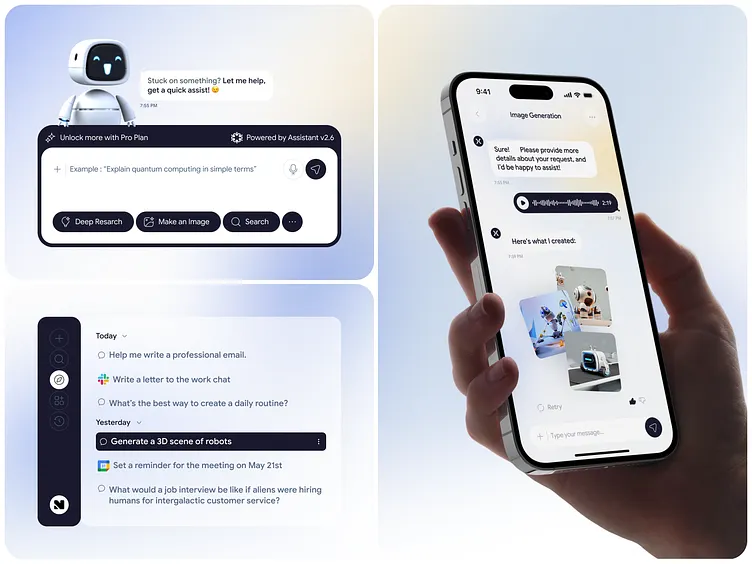 chatbot interface - AI Chatbot Interface by Nixtio on Dribbble